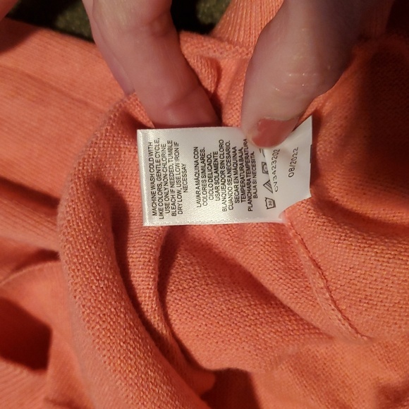Vince Camuto Vneck Ocean Coral Collared Long Slv‎ Sz. XS Sweater - Picture 10 of 15